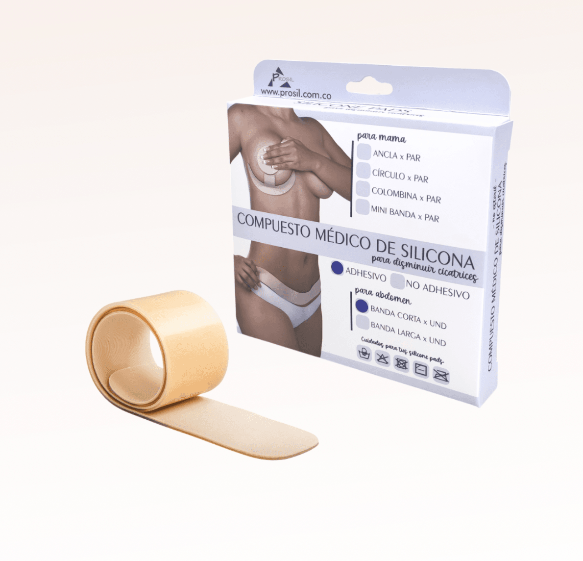 Banda de silicona reutilizable para cicatrices tras abdominoplastia o cesárea - Imagen 2